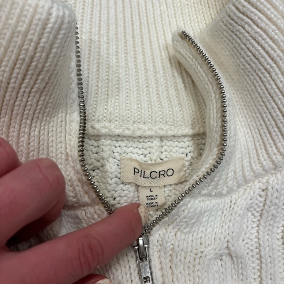 Pilcro by Anthropologie Chunky Cable-Knit Twofer Sweater - Picture 3 of 6
